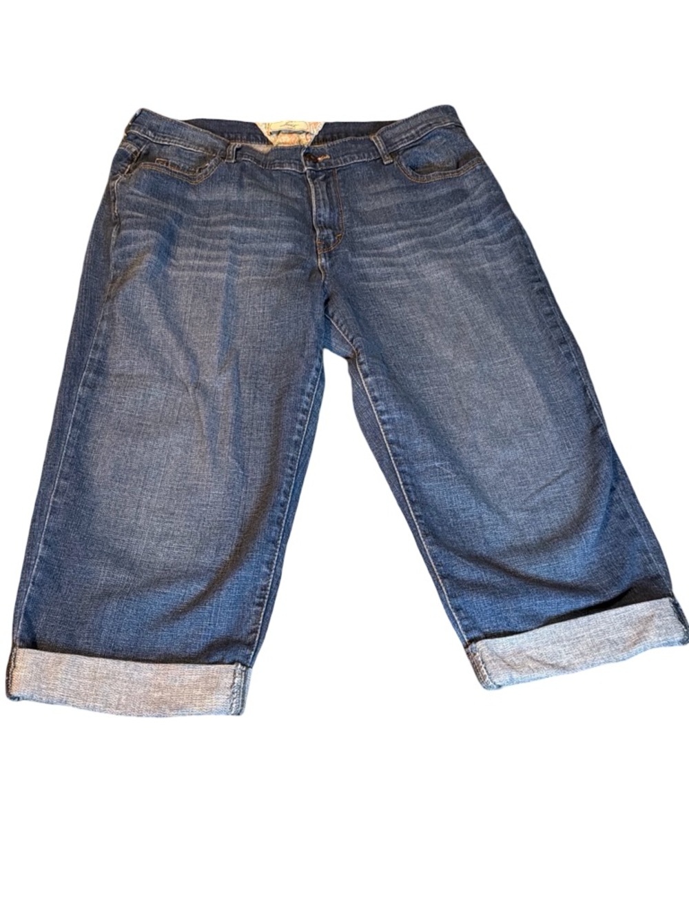 Jorts Levi’s Women’s 515 Blue M Wash Mid Rise Regular Fit Stretch Capri Jeans 14